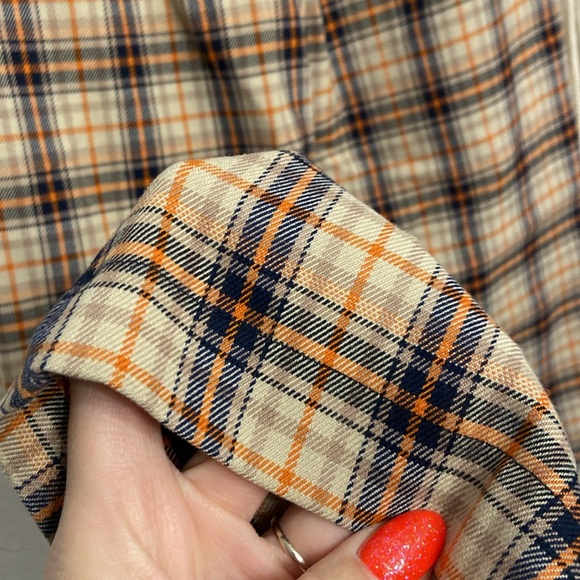 Zara checkered wide leg pant tan black orange school vibes girls size 9 - Picture 5 of 16